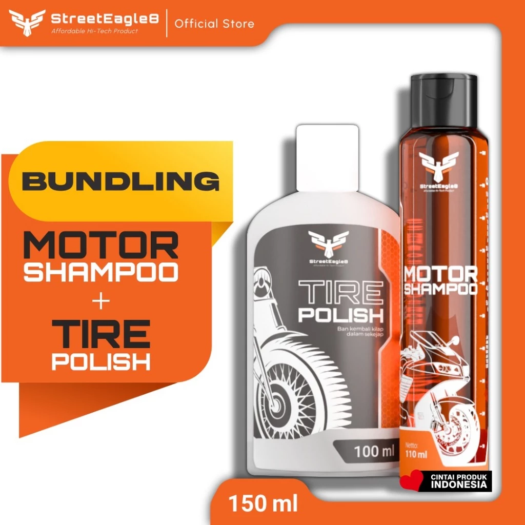 Paket Cuci Motor Sabun Motor & Semir Ban.